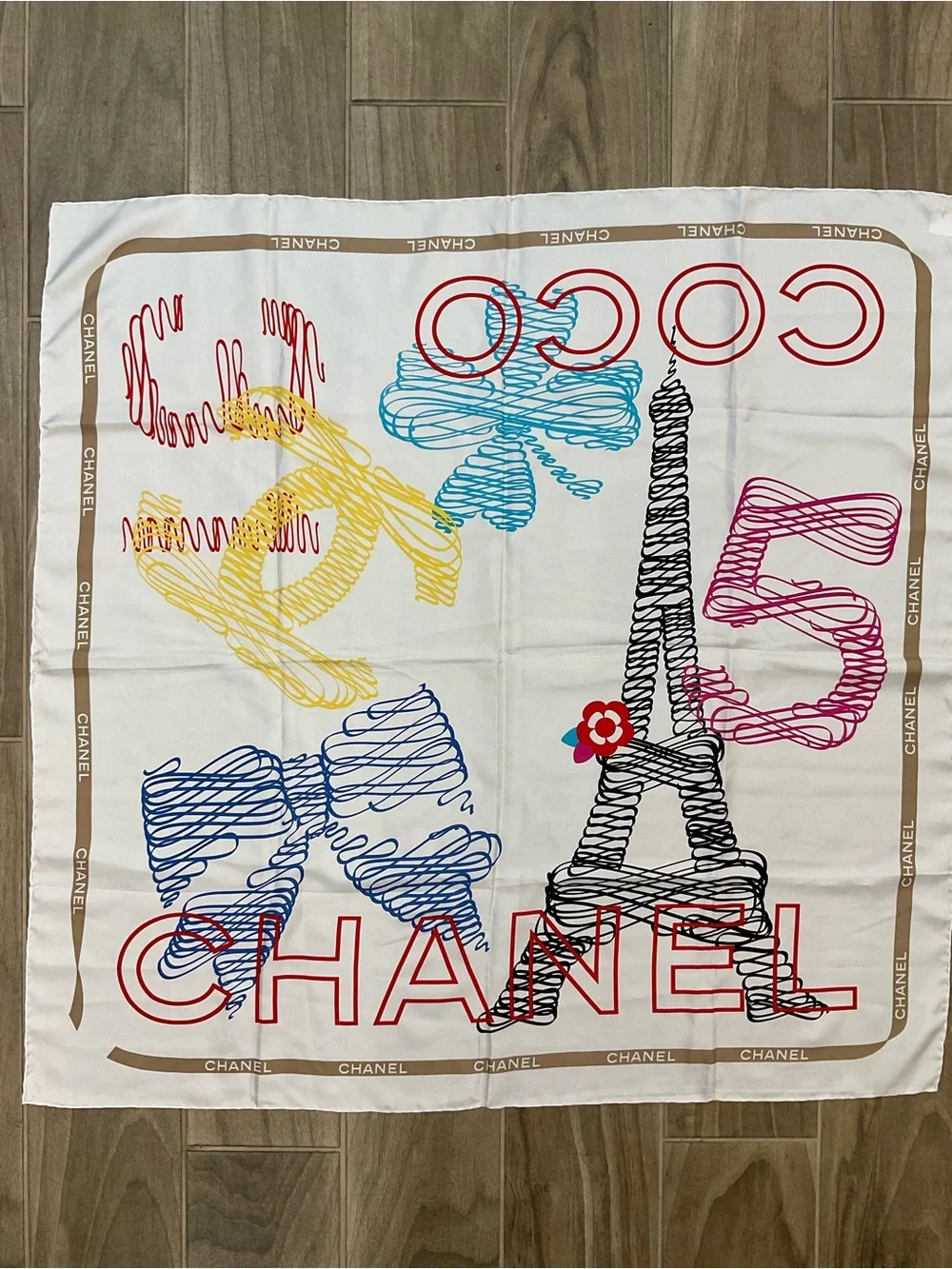 CHANEL white silk